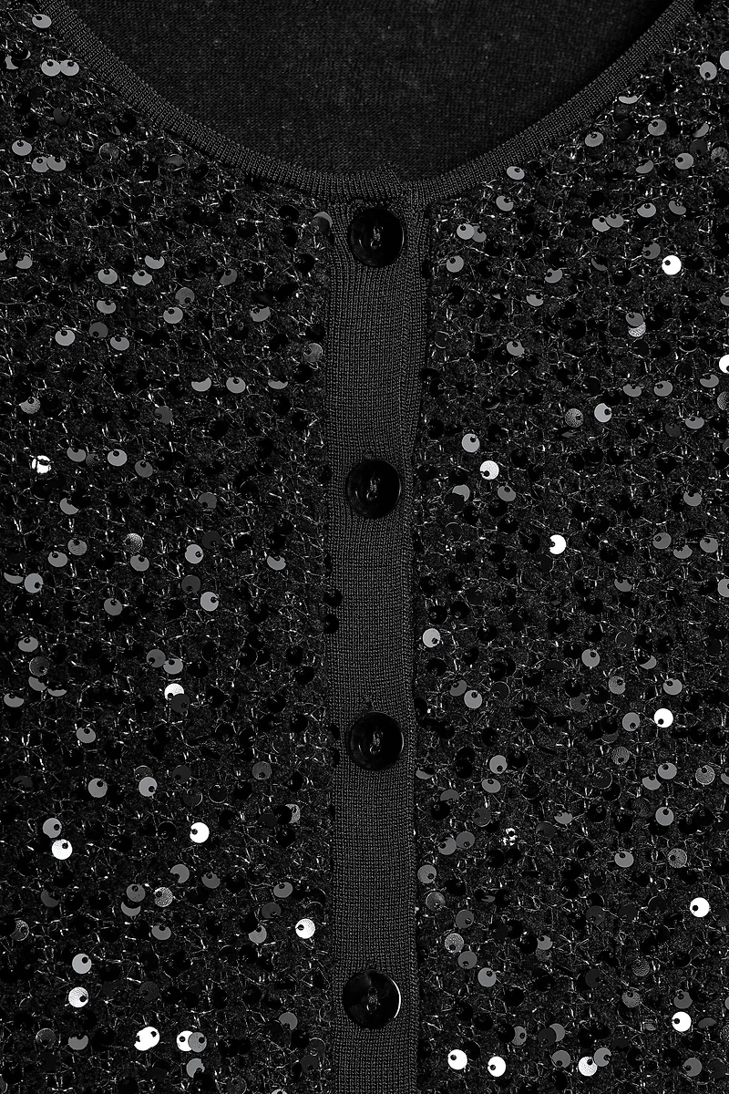 SEQUIN KNIT CARDIGAN