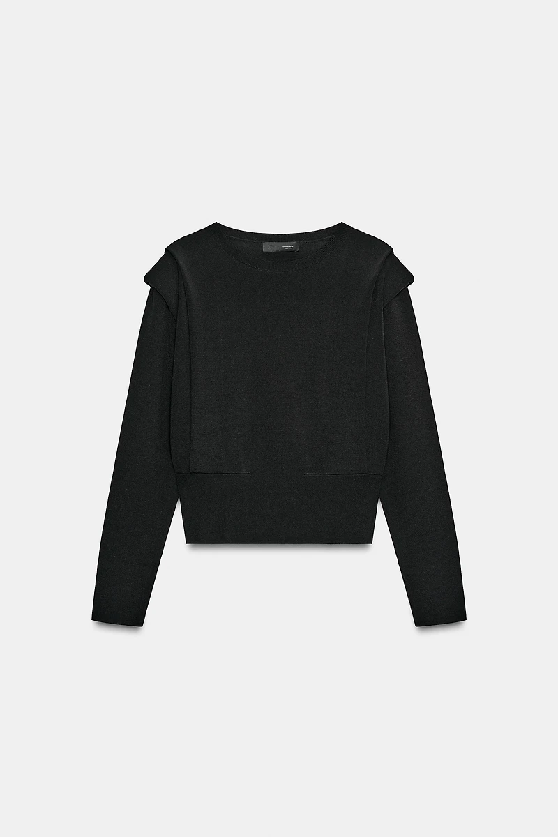SHOULDER PAD KNIT TOP