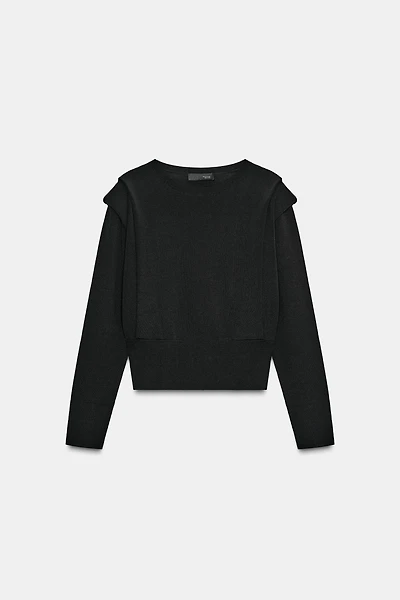 SHOULDER PAD KNIT TOP
