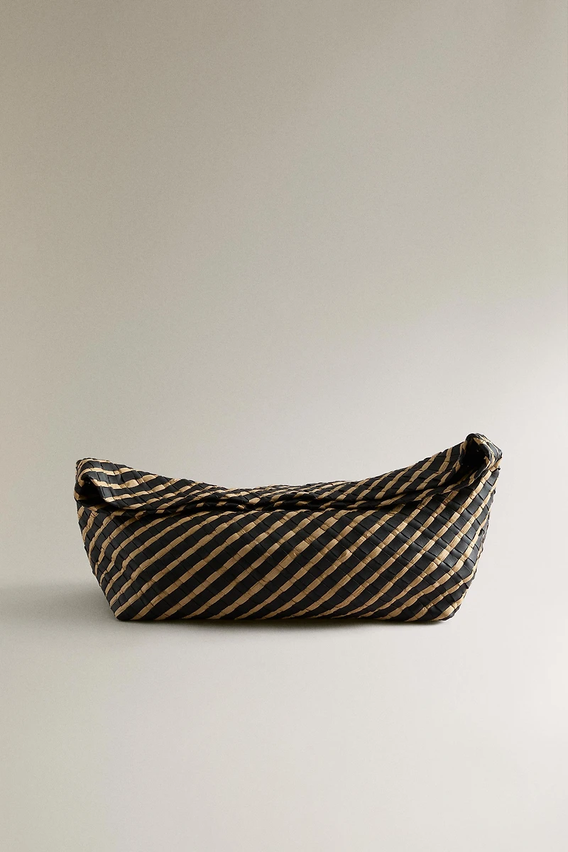 WOVEN LEATHER CLUTCH