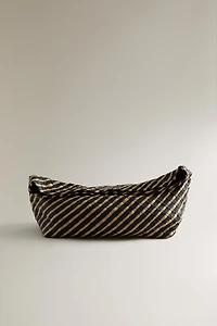 WOVEN LEATHER CLUTCH