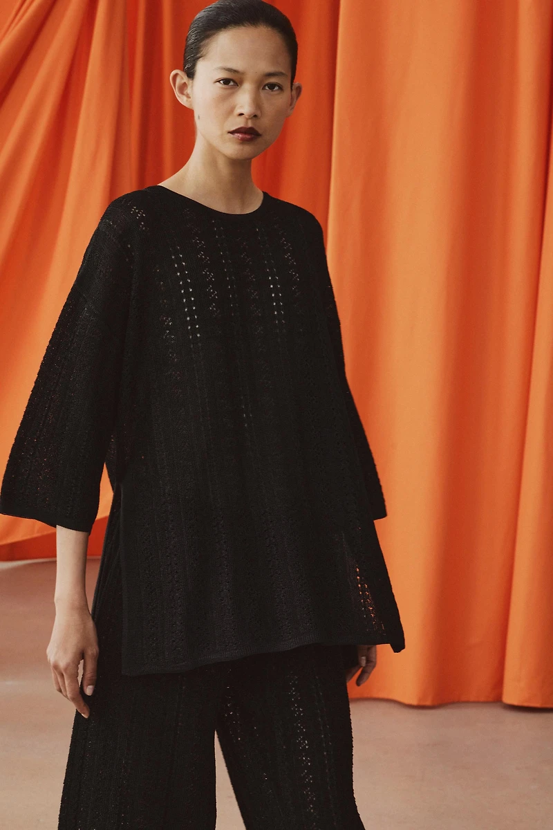 POINTELLE KNIT JUMPER WITH OPENINGS
