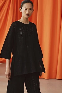 POINTELLE KNIT JUMPER WITH OPENINGS