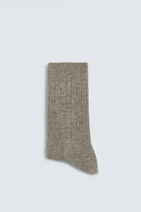 RIBBED CASHMERE BLEND SOCKS