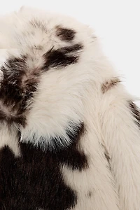 FAUX FUR ANIMAL PRINT JACKET