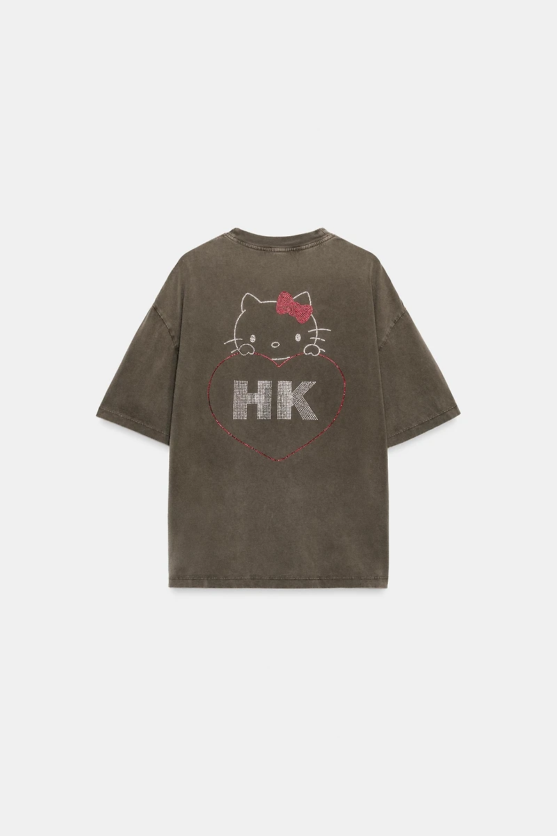 WASHED EFFECT SPARKLY HELLO KITTY © SANRIO T-SHIRT