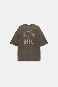 WASHED EFFECT SPARKLY HELLO KITTY © SANRIO T-SHIRT
