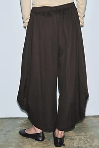 TEXTURED WIDE LEG PANTS ZW COLLECTION