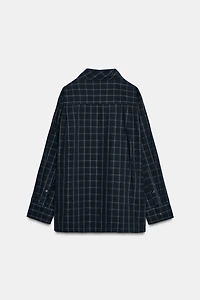 PLAID POPLIN SHIRT WITH SCARF DETAIL