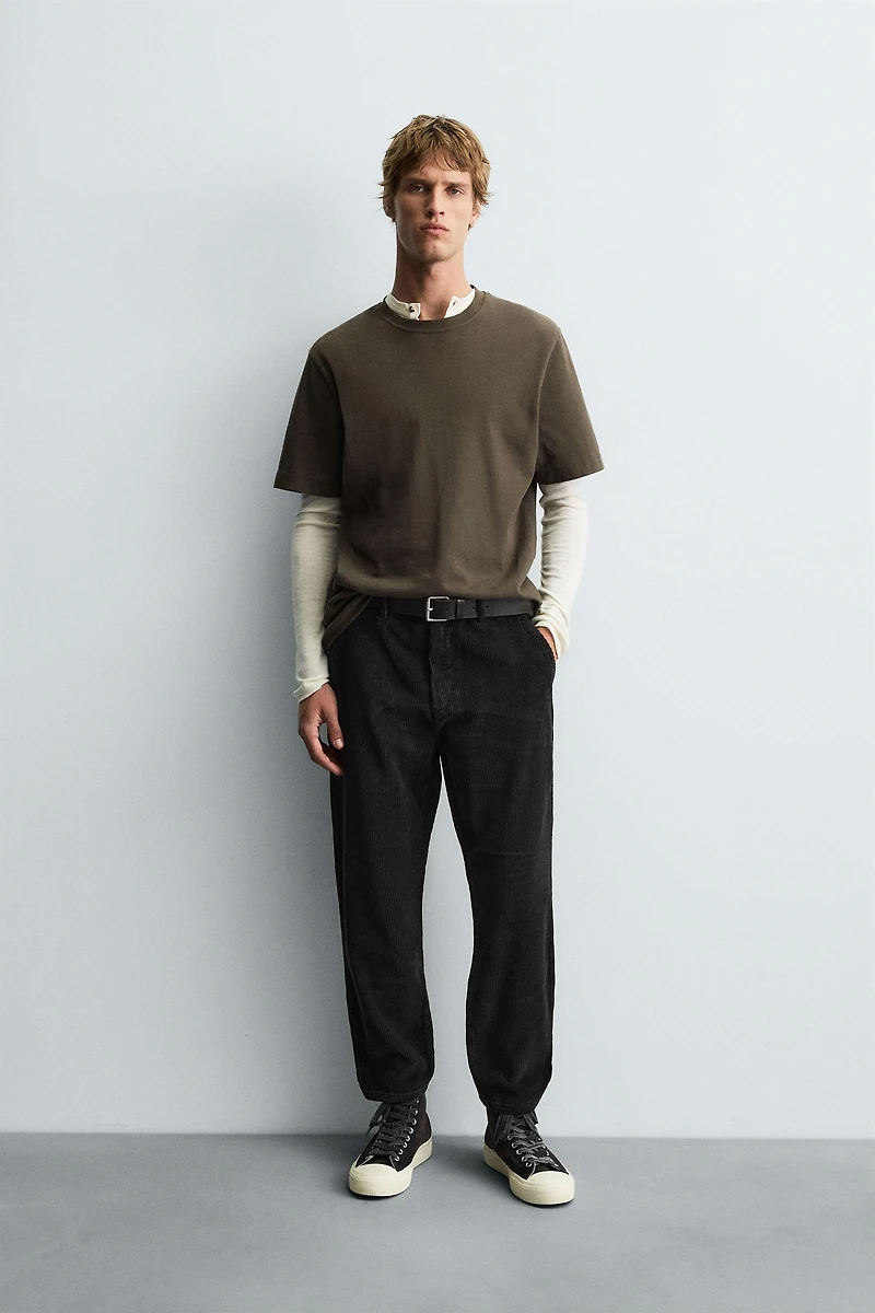 TAPERED FIT CORDUROY PANTS