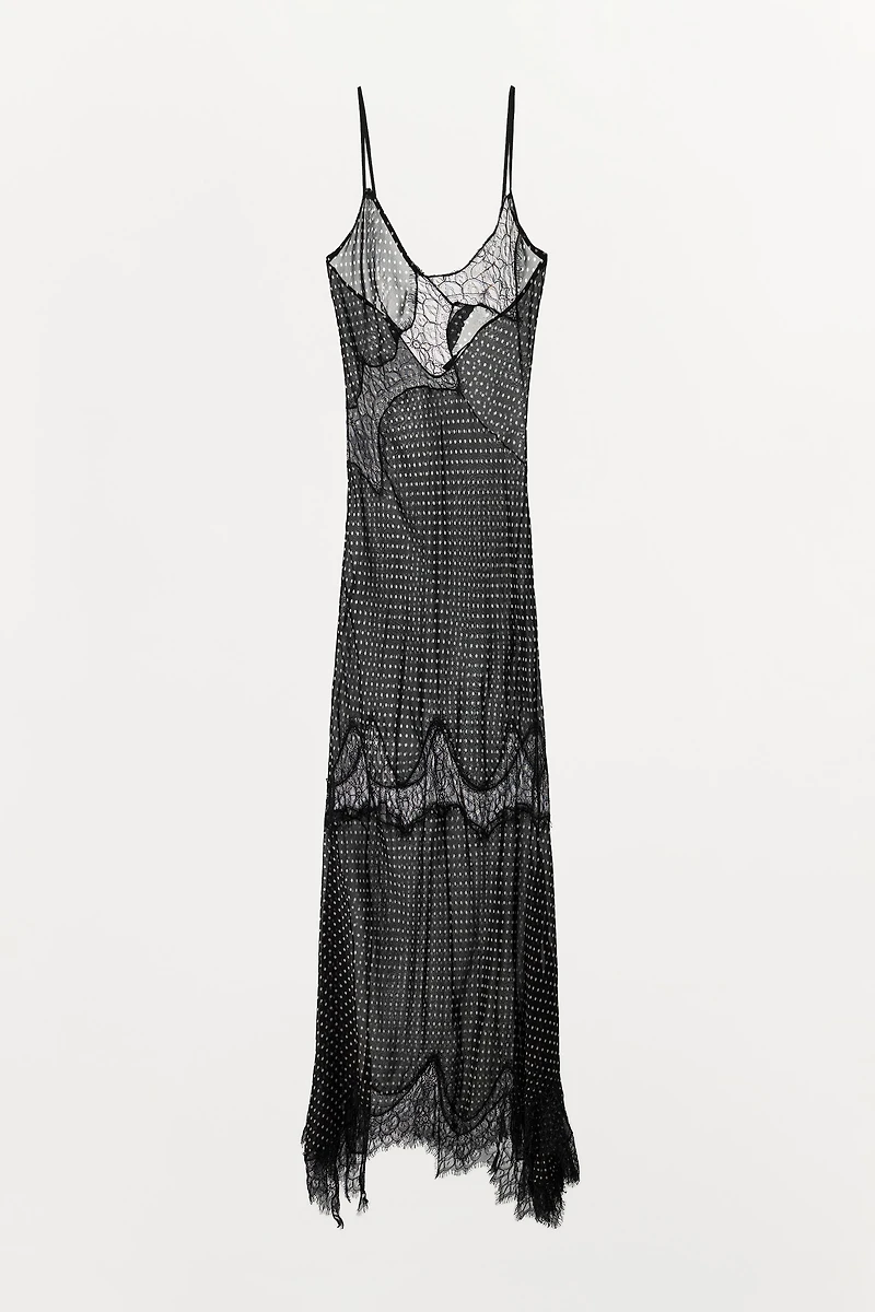 DOTTED LACE PRINT DRESS