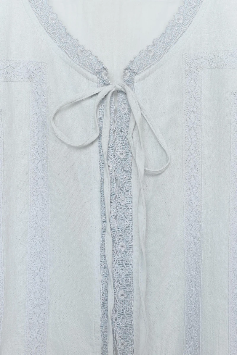 EMBROIDERED GAUZE SHIRT