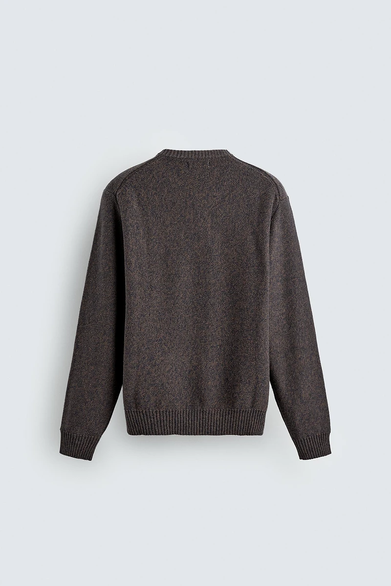 BUTTON-NECK SWEATER