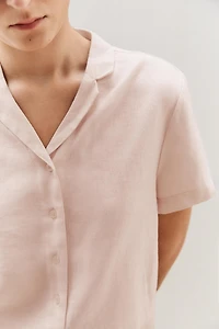 CHEMISE LIN MANCHES COURTES