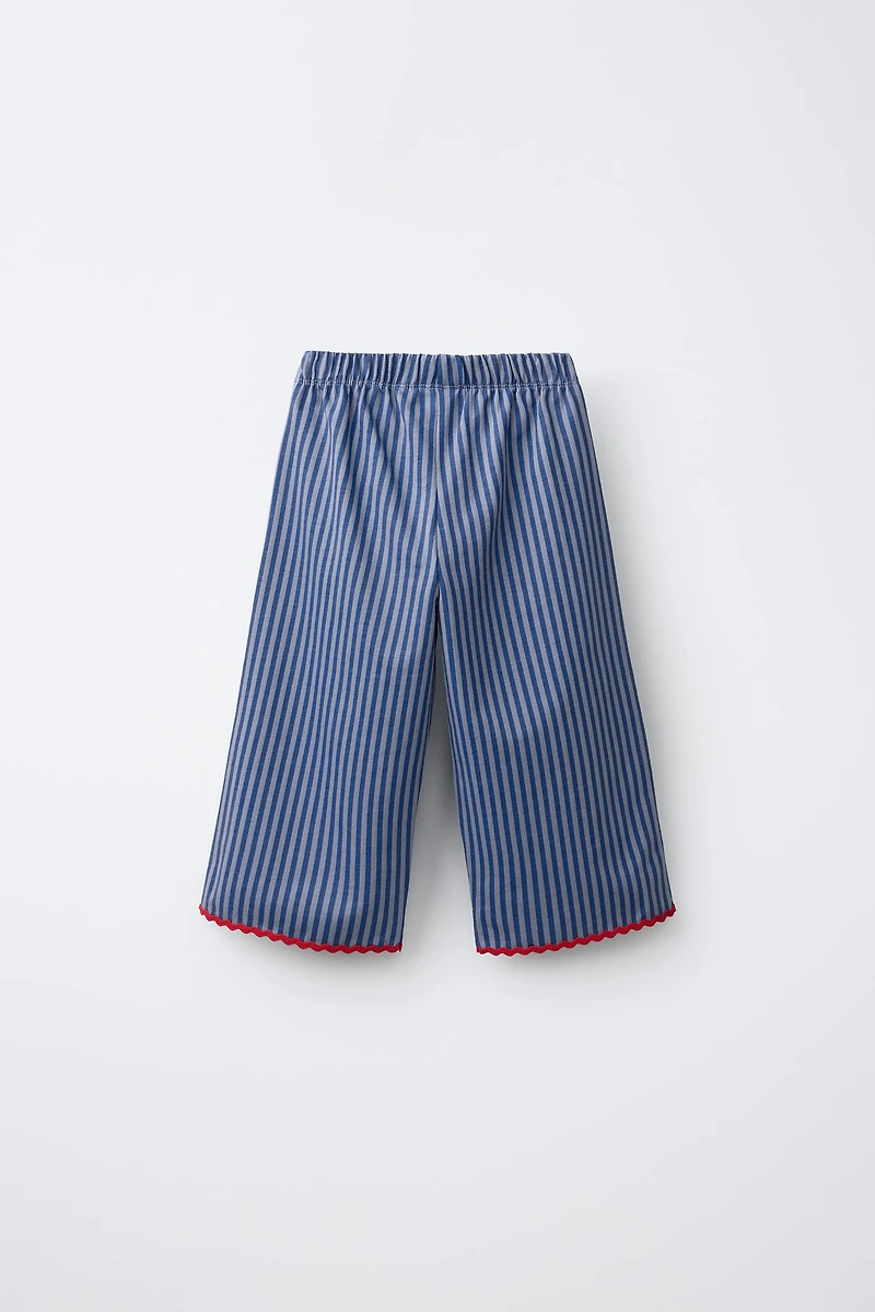 PANTALON À RAYURES ET ONDULINE