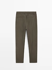 100% linen jogger fit trousers