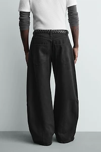 ZIPPERED BALLOON FIT JEANS