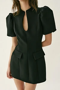 PUFF SLEEVE SHORT DRESS