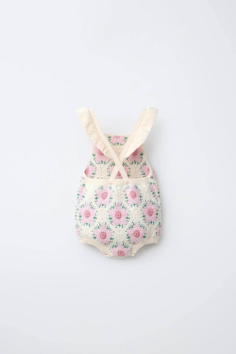 CROCHETED FLOWER ROMPER