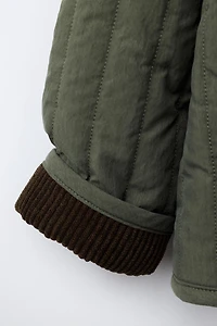 CORDUROY COLLAR PUFFER JACKET