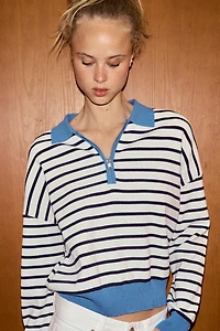 STRIPED KNIT POLO