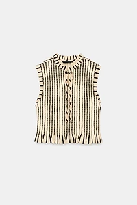 STRIPED SMOCKED TOP