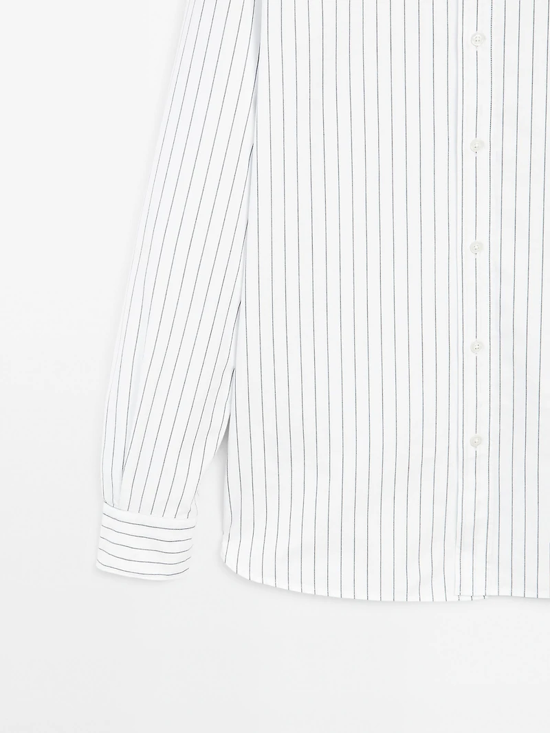 100% cotton regular fit striped shirt
