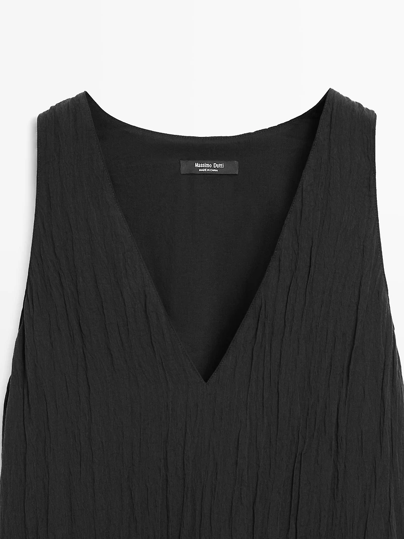 Flowing pleated midi dress