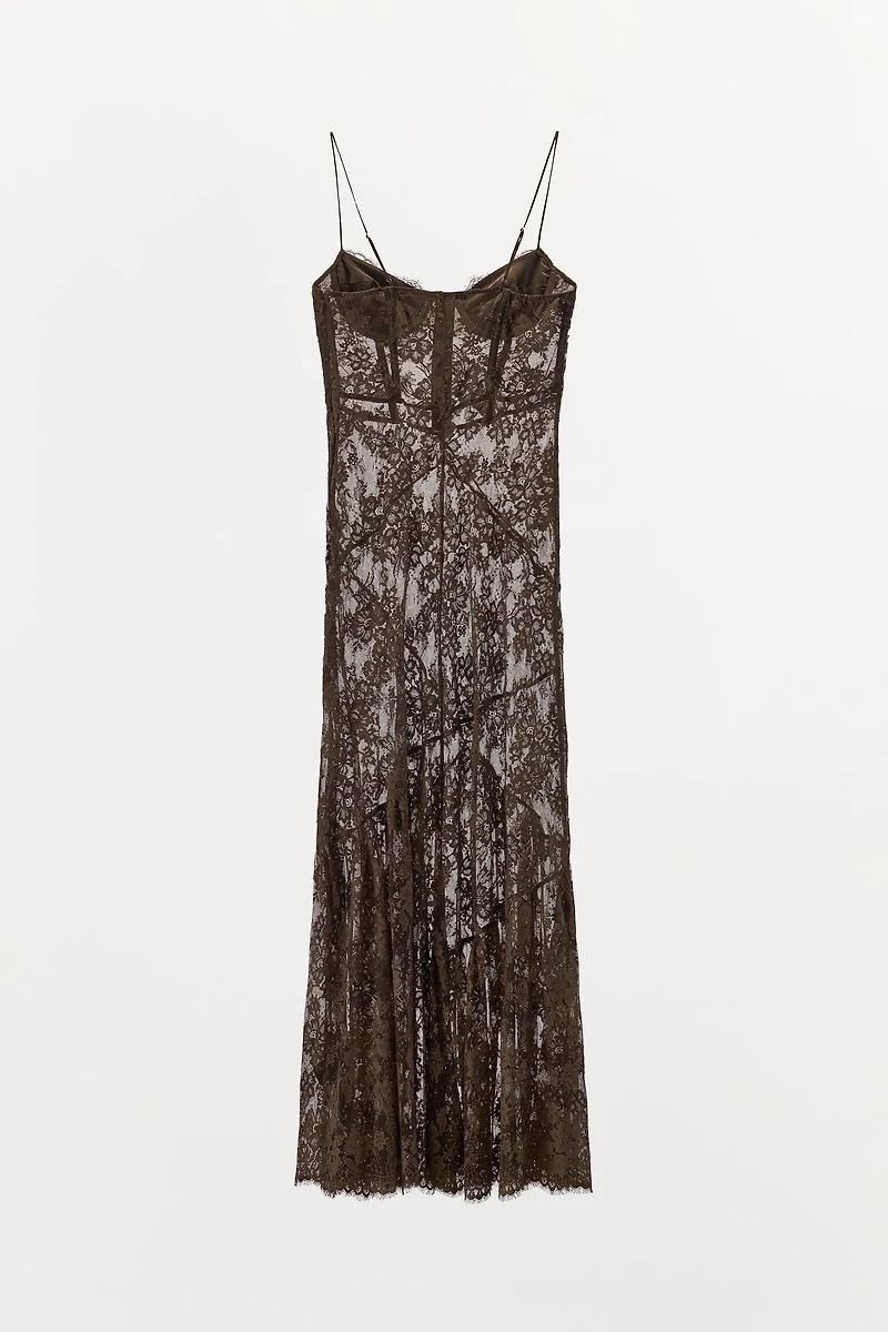 LACE STRAPPY DRESS WITH RINGS