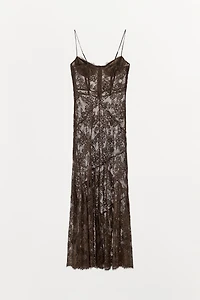 LACE STRAPPY DRESS WITH RINGS