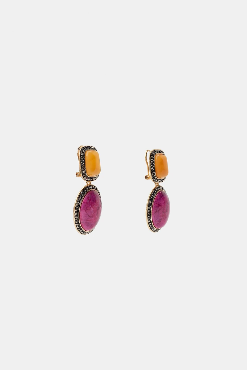 BOUCLES D'OREILLES À PIERRES BRILLANTES