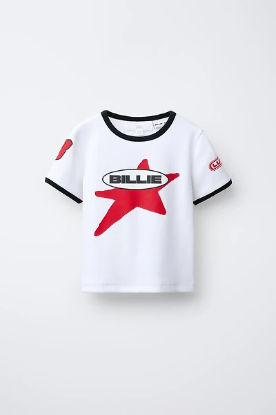 BILLIE EILISH ® LASH MUSIC © PRINTED RIBBED T-SHIRT