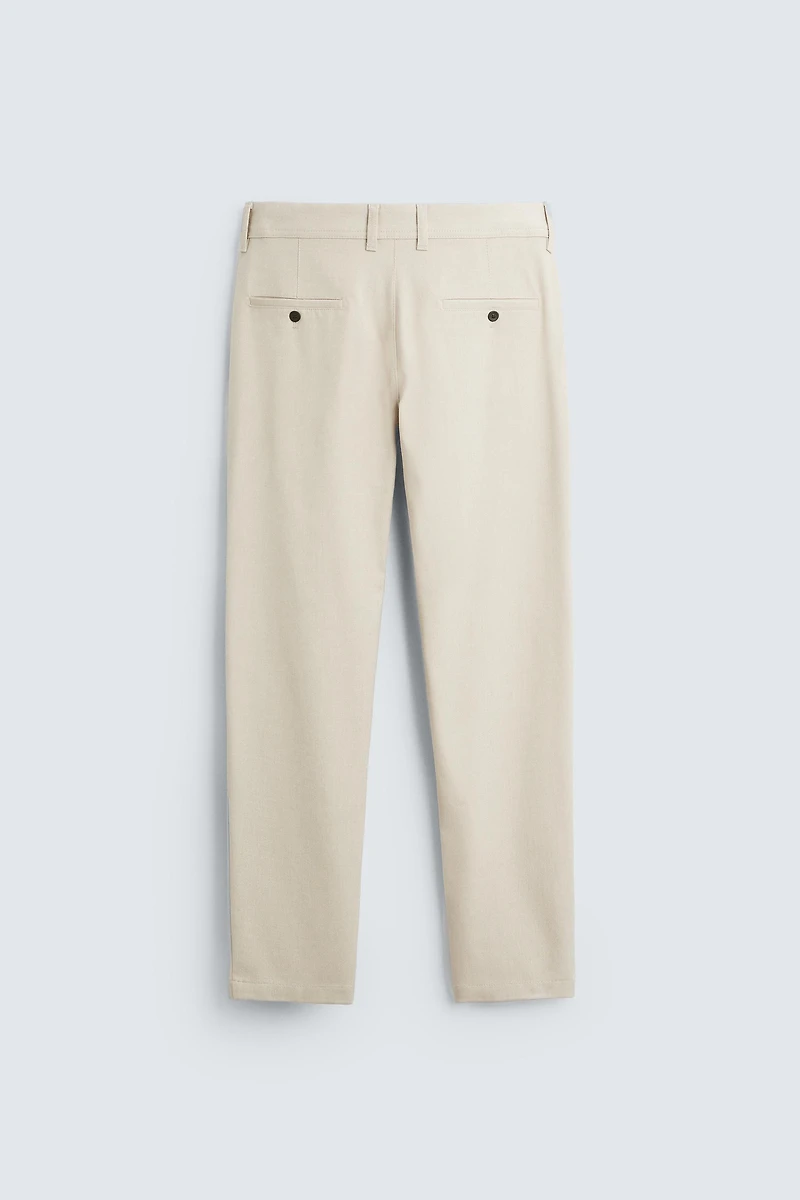 TEXTURED STRETCH PANTS