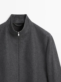 Wool blend bomber jacket