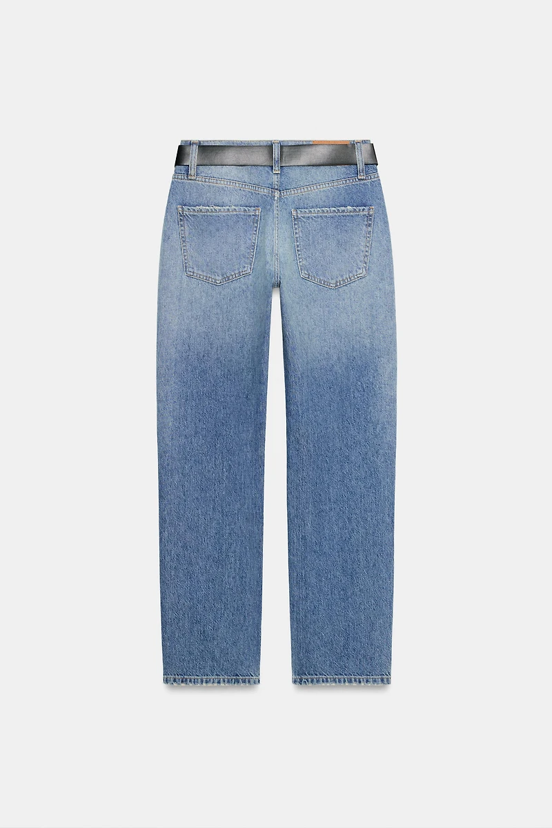 Z1975 MID-RISE SLIM FIT BELTED JEANS
