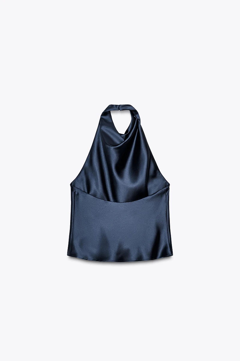 TOP HALTER SATIN