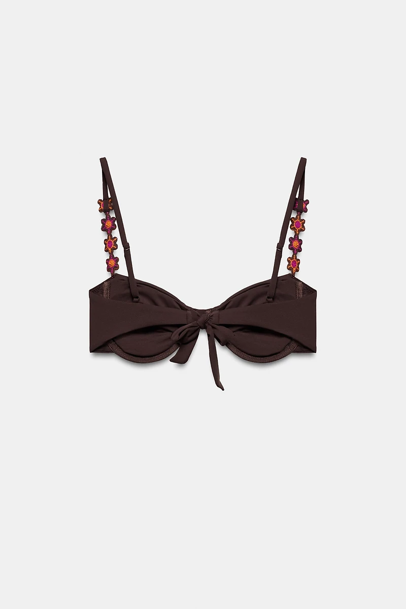 FLORAL UNDERWIRE BIKINI TOP
