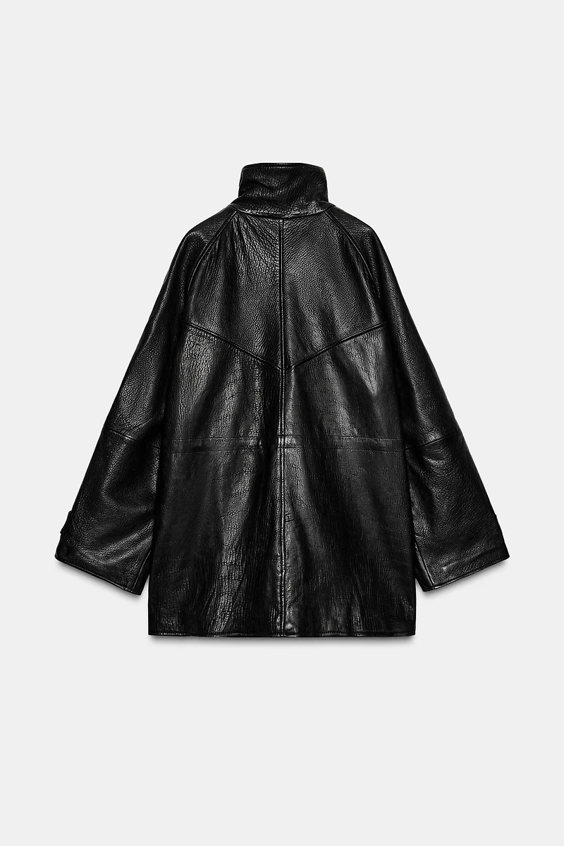 ADJUSTABLE WAIST LEATHER JACKET