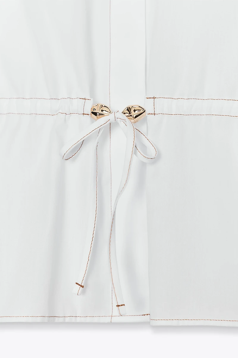 POPLIN TOPSTITCH SHIRT