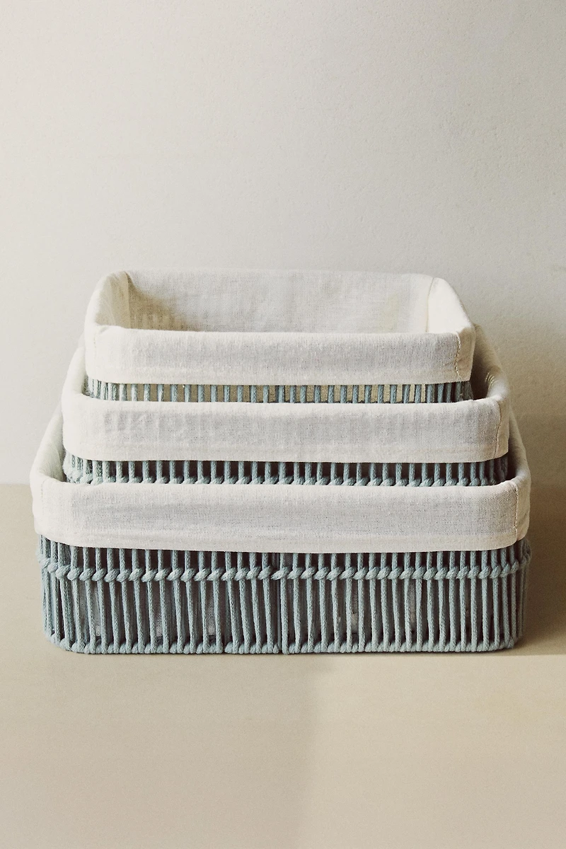 CORBEILLE RECTANGULAIRE TISSU INTÉRIEUR