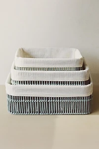 CORBEILLE RECTANGULAIRE TISSU INTÉRIEUR
