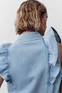 Z1975 DENIM RUFFLE SHIRT