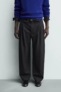 WOOL PLEATED PANTS