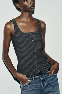 PINSTRIPE VEST TOP