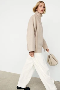 Wool blend bomber jacket
