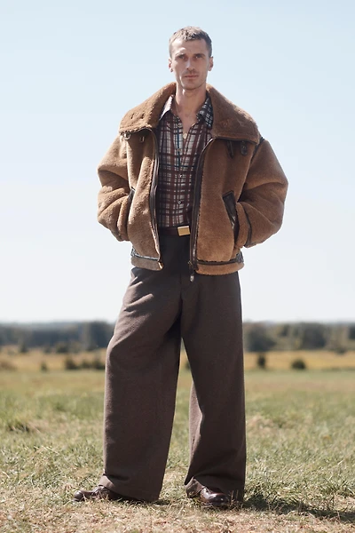 CONTRAST FAUX FUR LEATHER JACKET LIMITED EDITION