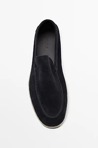 Soft split leather loafers