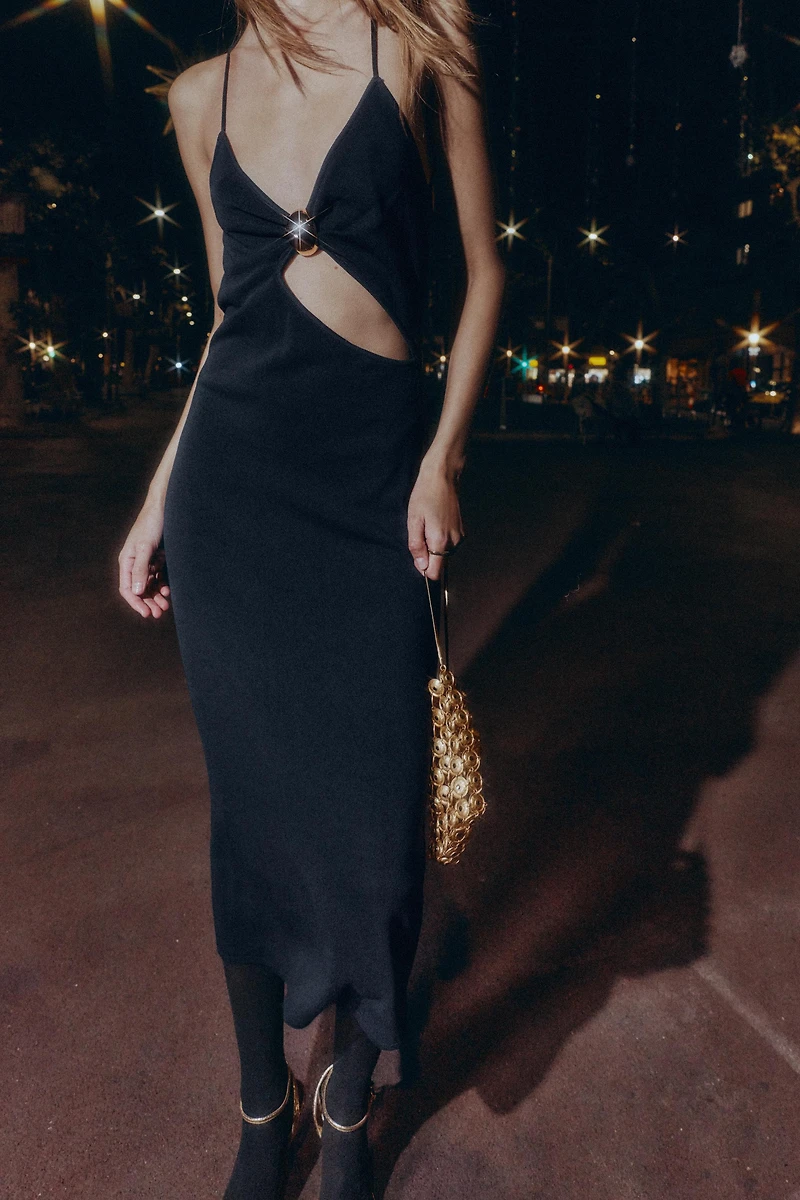 CUT OUT KNIT DRESS
