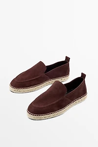 Espadrille ganse cuir