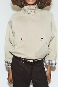OVERSIZED HIGH-COLLAR BOMBER JACKET